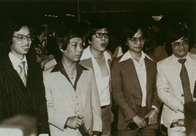 （左起）黎彼德、顾嘉辉、黄沾、卢国沾、郑国江
