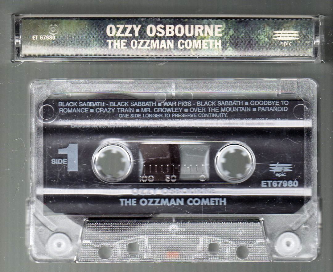 The Ozzman Cometh Greatest Hits 1997 EPIC C4 CASSETTE TAPE 当年听的打口磁带，就是这个样子。